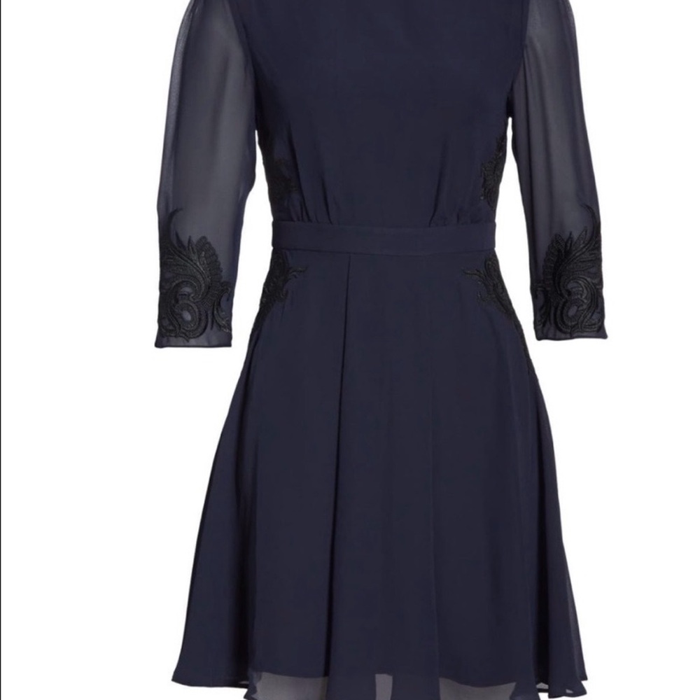 Ted Baker London Navy Long Sleeve Dress